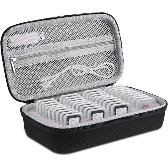 Memory Card Case - Water-Resistant & Anti-Shock 36 Slot Holder, 27 Micro SD & 9 SD/SDHC/SDXC Cards Organizer for Camera