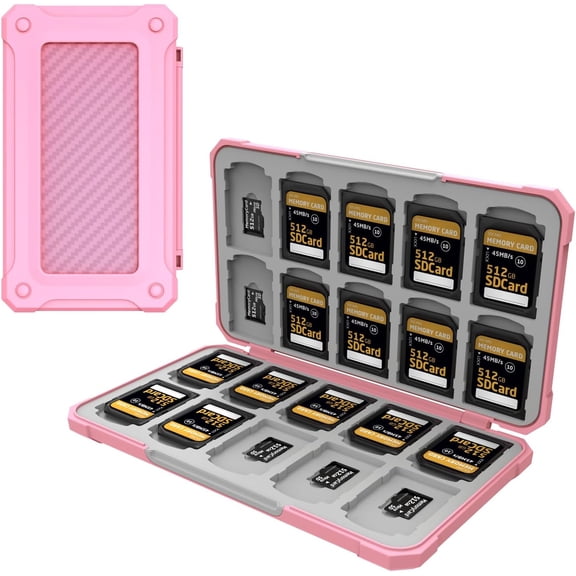 Memory Card Case with 40 Slots for 20 Micro SD SDXC SDHC TF Cards and 20 SD SDXC SDHC Cards, SD Card Holde Features a Portable and Compact Design