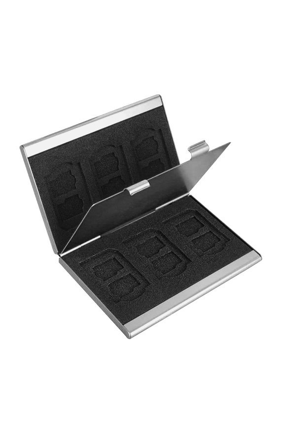 Memory Card Holder Case Aluminum Alloy Hard Shell for Credit Cards IDs and Small Items for Travel and Daily Use