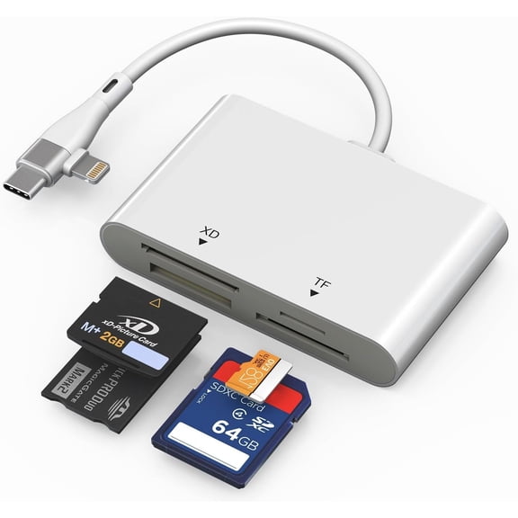 Memory Card Reader - 4 in 1 SD/MicroSD/MS/XD Card Reader with /-C Port for  17/16/15/14//PC//Camera, Memory   Duo  for  Cybershot SD, SD-Card Reader