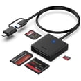thumbnail image 1 of Memory Card Reader, BENFEI 4in1 USB USB-C to SD Micro SD MS CF Card Reader Adapter Compatible with iPhone 15 Pro/Max, MacBook Pro/Air 2023, iPad Pro, iMac, S23, XPS 17, Surface Book 3 and More, 1 of 9