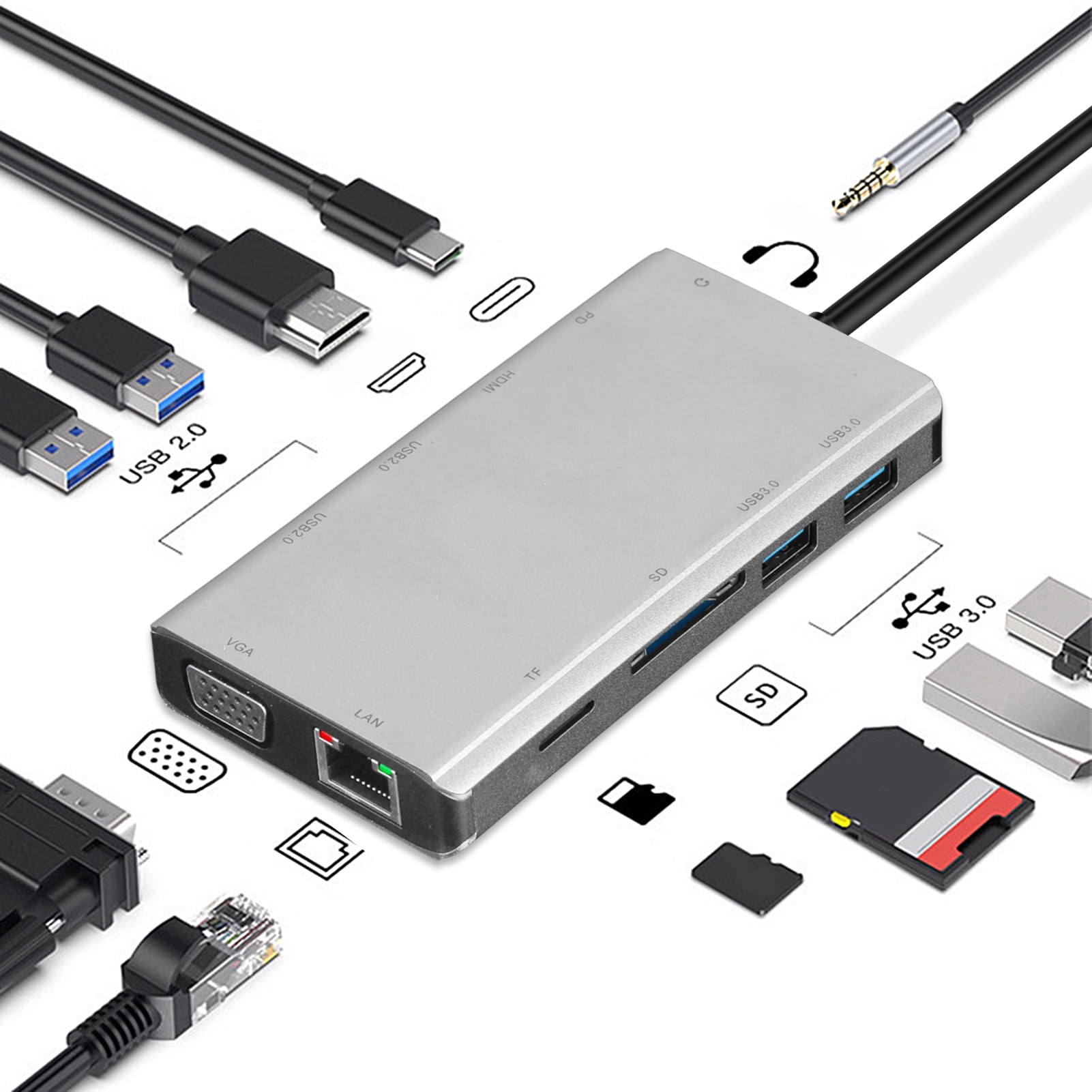 Memory Card Reader Quick Transmission Multifunctional Hot Swap Mobile Phone TypeC MicroUSB SD
