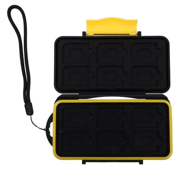 Memory Card Storage Box Waterproof Cards for Cameras Yellow