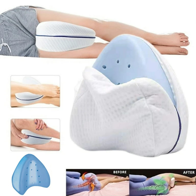 Sleepavo Knee Pillow for Side Sleepers - Leg Pillow for Sleeping for Sciatica Pain Relief, Leg Pain, Lower Back Pain and Hip Pain - Memory Foam