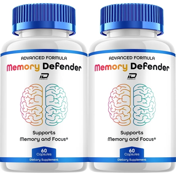 Memory Defender Supplement Capsules – MemoryDefender Natural Blend Memory Focus Pills, 2 Pack, 120 Capsules