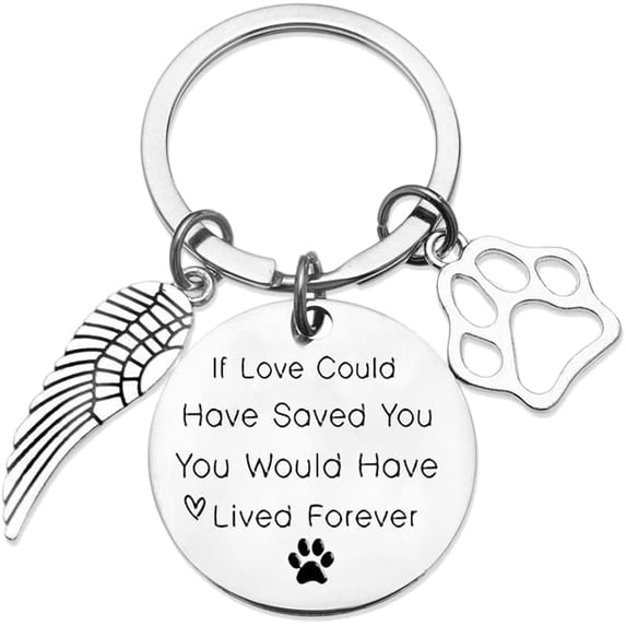 In Memory of Dog Cat Keychain Loss of Dog Sympathy Remembrance Gift Bereaved Pets Gift Dog Keychain Memorial Keepsakes Bereavement Gifts for Loss of Pet Cat Keyring