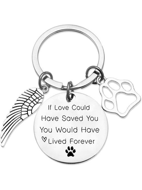 In Memory of Dog Cat Keychain Loss of Dog Sympathy Remembrance Gift Bereaved Pets Gift Dog Keychain Memorial Keepsakes Bereavement Gifts for Loss of Pet Cat Keyring
