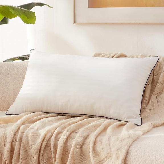 Memory Foam 14 x 22 Inch Throw Pillow Insert, Premium Lumbar Pillow Insert for Decorative Throw Pillow, Living Room, Couch and Sofa, 14 x 22 Inch, White