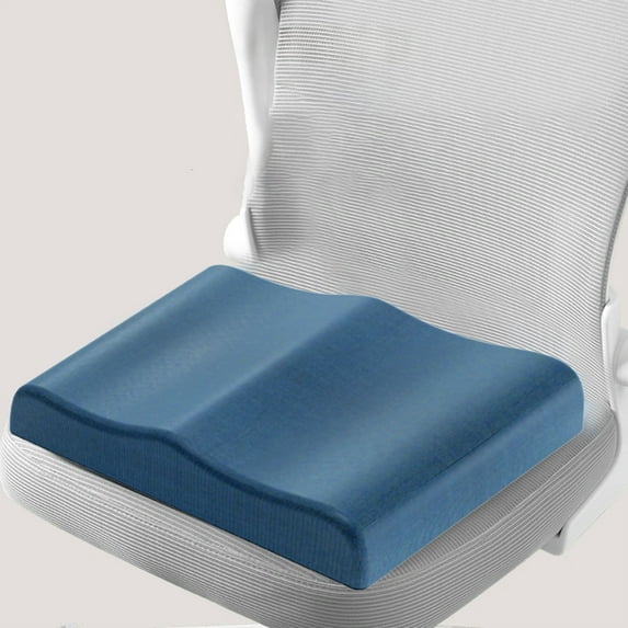 Memory Foam Anti-Buttock Pain Cushion - 34x24x5cm Polyester Seat Pad, Non-Slip Grippers Straps, Soft Comfortable for Office Student Classroom Dormitory Home Dining Chair