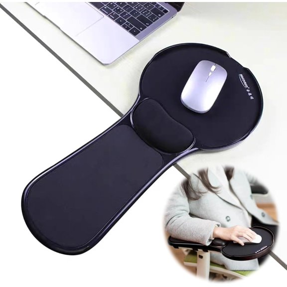 Memory Foam Arm Support Wrist Rest for Table and Chair, Ergonomic Armrest Desk Extender, Multifunctional Computer Mouse Pad (Black)