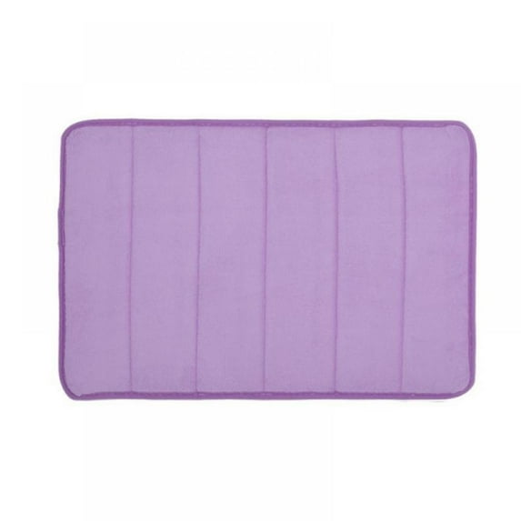 Memory Foam Bath Mat,17" X 24" Coral Velvet Super Non-Slip Rapid Water Absorption Soft and Comfortable Easier to Dry Machine Wash Bathroom,Purple