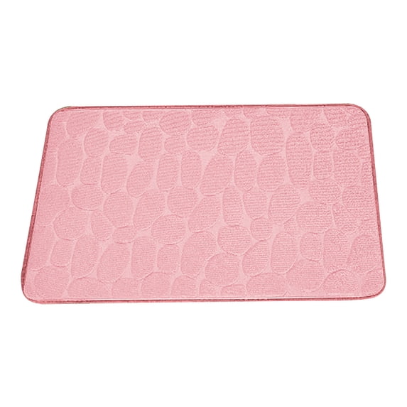 Memory Foam Bath Mat, 23.6X15.75inch Soft Absorbent Cobblestone Embossed Bathroom Rug, Non-Slip Quick Dry Floor Mat, Comfortable Thick Shower Rug for Bathroom, Tub and Entryway