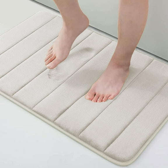 Memory Foam Bath Mat,24" x 16" Extra Soft Non-Slip Bathroom Mat,Super Absorbent Bath Mats for Bathroom Floor,Machine-Washable Dry Bath Rug Foot Mat