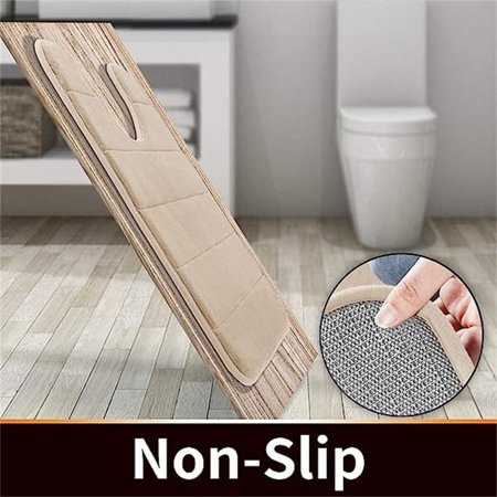Memory Foam Bath Mat 24" x 20" - Beige