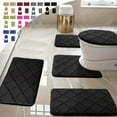 thumbnail image 1 of Memory Foam Bath Mat 3 Set Bathroom Rugs For 3 Pcs Toilet Mats Universal Soft Comfortable Water Absorption Non-Slip Thick Machine Washable Easier To Dry Dark, 1 of 8