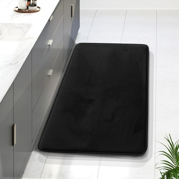 Memory Foam Bath Mat,32''x20''Extra Soft and Absorbent Bathroom Mats,Non Slip Washable Coral Fleece Carpet for Floor,Shower and Tub