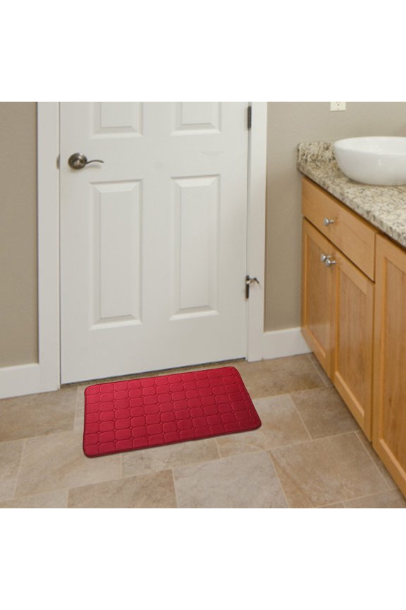 Memory Foam Bath Mat 40x60cm, Super Absorbent Bathroom Rug Non Slip, Thick Soft Shower Floor Mat for Bedroom Living Room, Quick Dry Machine Washable Carpet