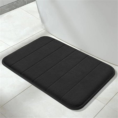 Memory Foam Bath Mat Black - 24" x 17"