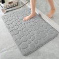 thumbnail image 1 of Memory Foam Bath Mat Cobblestone Bathroom Rugs Super Water Absorbent Machine Washable Bath Rugs grey 50*80CM, 1 of 9