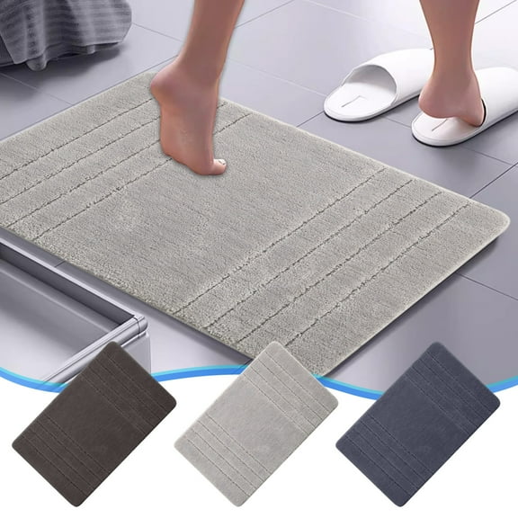 Memory Foam Bath Mat with Cobblestone Design, Super Soft & Quick-Dry Bathroom Rugs, Machine Washable Non-Slip Absorbent Floor Mat for Bathroom Shower Tub, 16x24 Inch, Blue by PALIFEUR