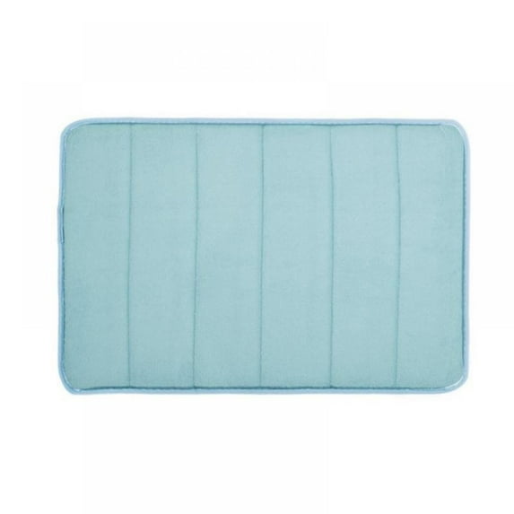 Memory Foam Bath Mat, Comfortable, Soft, Maximum Absorbent, Machine Wash, Non-Slip, Thick, Easier to Dry for Bathroom Floor Rug (24 x 17 Inch, Light Blue)