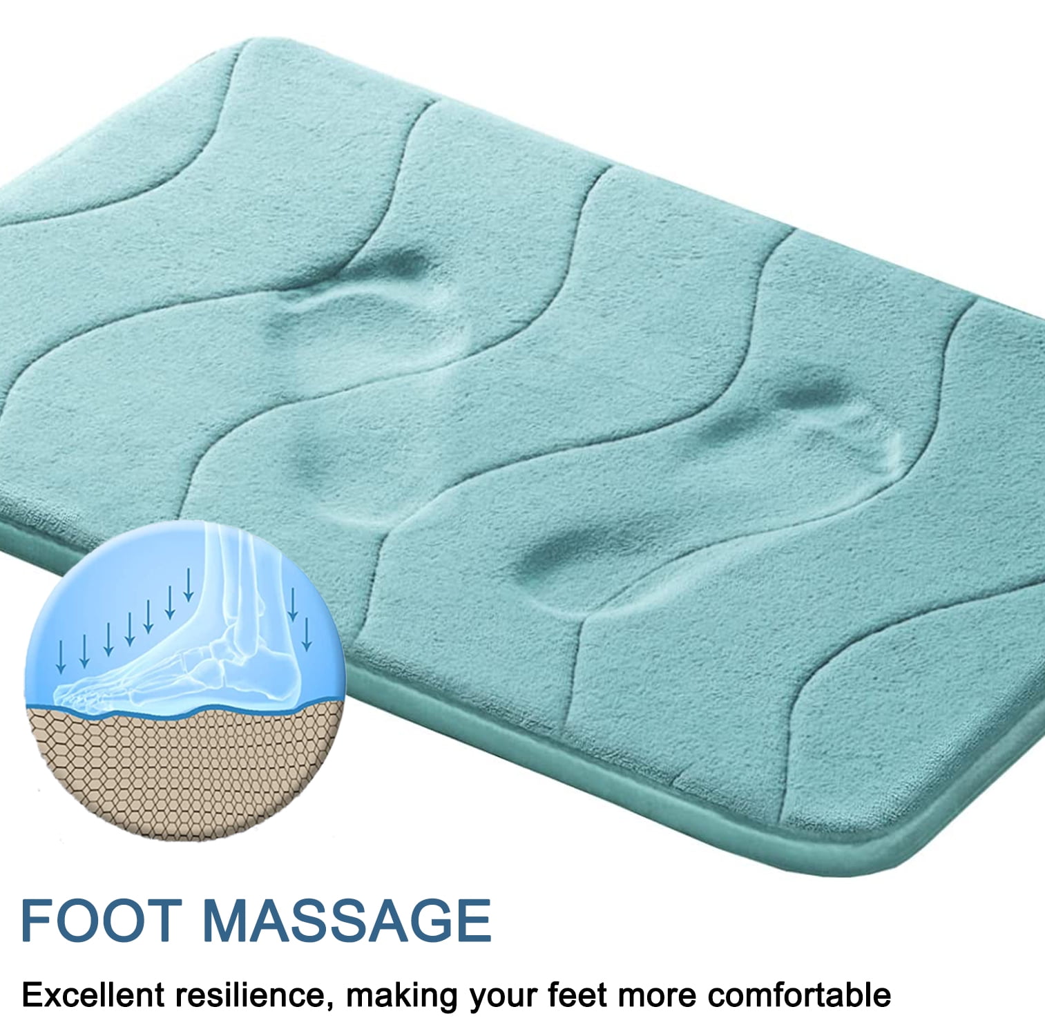 Memory Foam Bath Mat, Large Bathroom Rugs Non Slip, PVC Dot Bottom