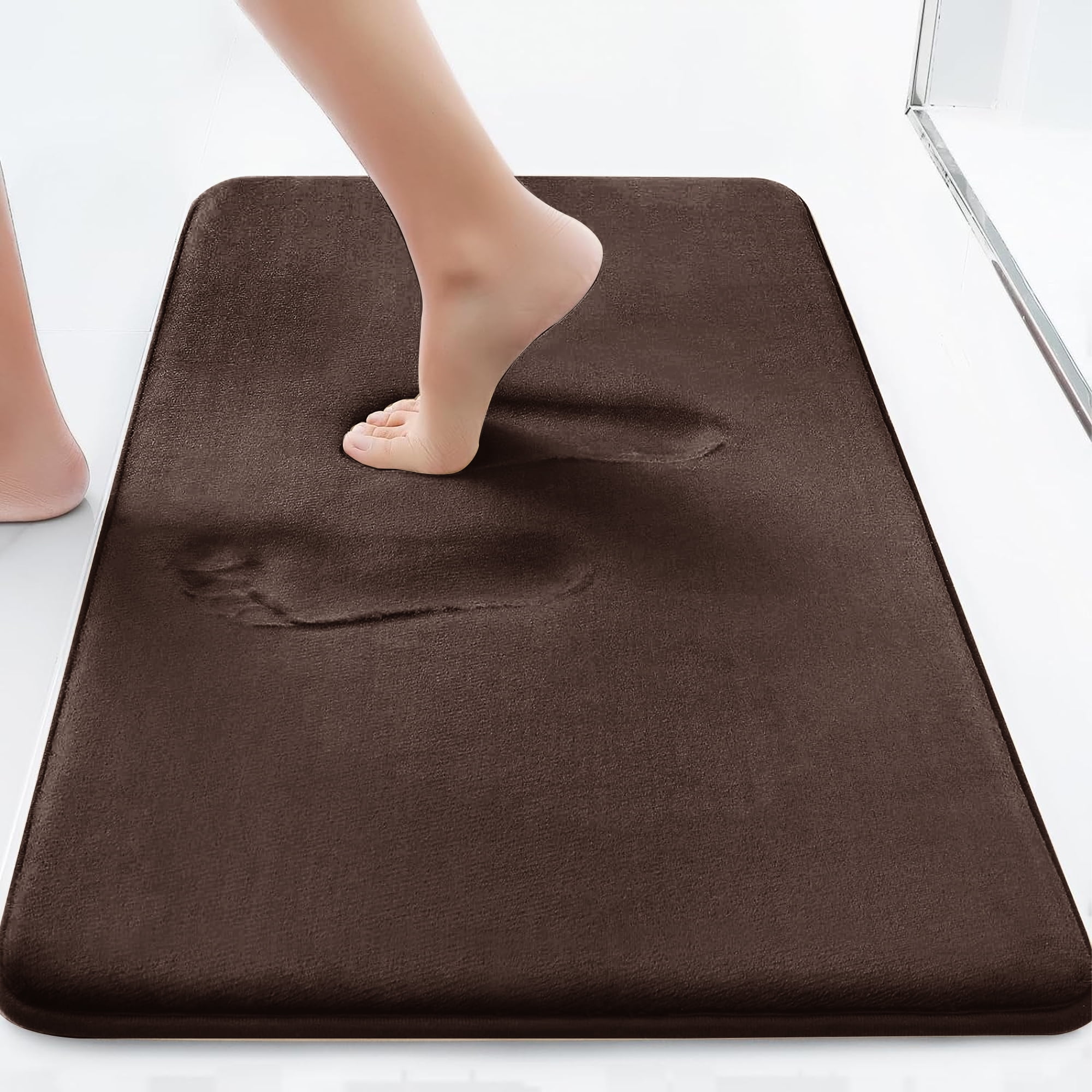 Evlmd Memory Foam Bath Mat, 24 x 17 Inches, Water Absorbent, Coffee - Walmart.com