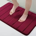 thumbnail image 1 of Memory Foam Bath Mat Rug, 24" x 16", Ultra Soft and Non-Slip Bathroom Rugs, Water Absorbent and Machine Washable Bath Rug for Bathroom, Shower, and Tub, Burgundy, 1 of 6
