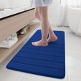 thumbnail image 1 of Memory Foam Bath Mat Rug, 47" x 20", Ultra Soft and Non-Slip Bathroom Rugs, Water Absorbent and Machine Washable Bath Rug Runner for Bathroom, Shower, and Tub, Navy Blue, 1 of 6