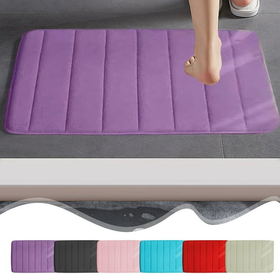 Memory Foam Bath Mat Rug for Bathroom, Soft Non-Slip Cozy Absorbent Bathroom Rug, Machine Wash, Thick, Easier to Dry for Bathroom Floor Rugs, 15.7x23.6 Inches