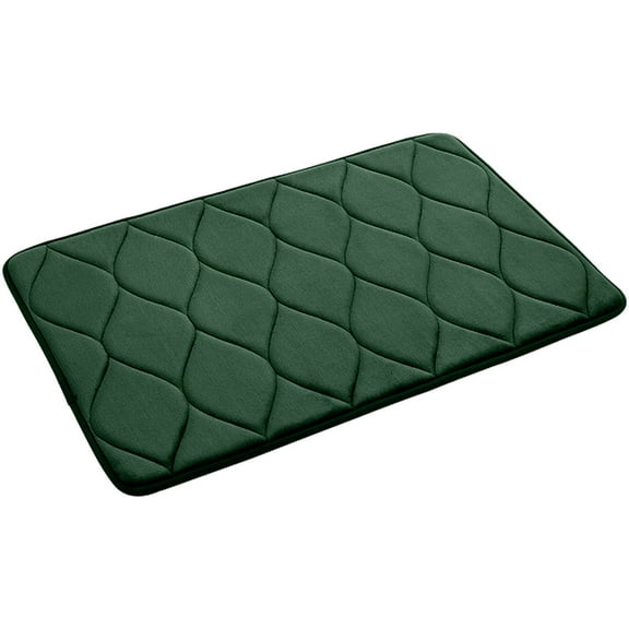 Memory Foam Bath Mat Rug ,Ultra Soft Non Slip and Absorbent Bathroom Rug, Machine Wash Dry, Comfortable, Thick Bath Rug Carpet for Bathroom Floor, Tub and Shower, Dark Green