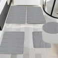 thumbnail image 1 of Memory Foam Bath Mat Set 5 Piece Non Slip Water Absorbent Bathroom Rugs Machine Washable, 1 of 8