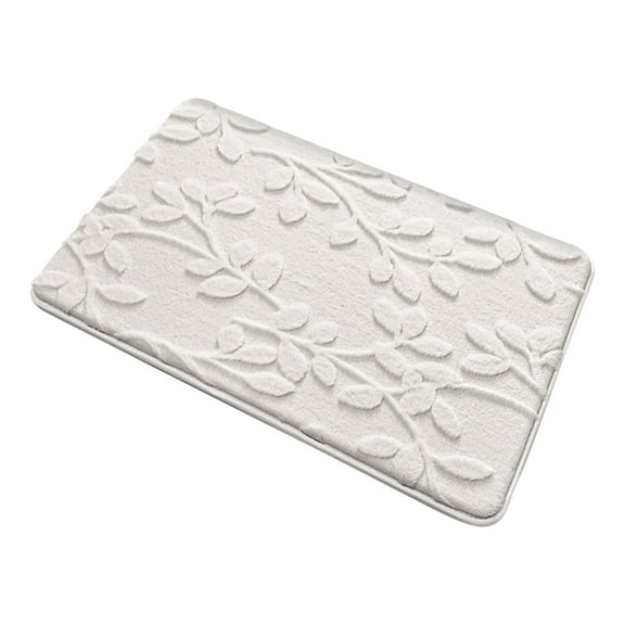 Memory Foam Bath Mat Set,Bathroom Rugs for Entrance Door Bath Mat Large Size Bathroom Soft and Comfortable, Super Water Absorption, Mat Non Slip Solid Color Leaf Thick Sea Mat