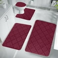 thumbnail image 1 of Memory Foam Bath Mat Set, JOGZMZ Bathroom Rugs for 4 Pcs Toilet Mats Bath Mat Bath Floor Mat, Soft Comfortable Water Absorption Non-Slip Thick Machine Washable Easier to Dry, Bath Accessories Sets, 1 of 9