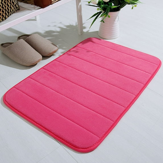 Memory Foam Bath Mat,Super Soft Absorbent Bathroom Rug Non Slip 32x20 Inch,Quick Dry,Machine Washable Floor Carpet for Tub Shower,Home DecorAccessories,Hot Pink
