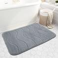 thumbnail image 1 of Memory Foam Bath Mat, Super Soft Absorbent Bathroom Rugs Non Slip Bath Rug Runner for Shower Bathroom Floors, 17" x 24", Gray, 1 of 8