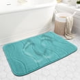 thumbnail image 1 of Memory Foam Bath Mat, Super Soft Absorbent Bathroom Rugs Non Slip Bath Rug Runner for Shower Bathroom Floors, 24" x 36", Teal, 1 of 8