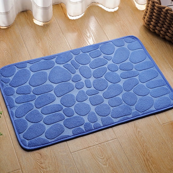 Memory Foam Bath Mat: Ultra-Absorbent Pebble Design, Soft & Machine Washable!