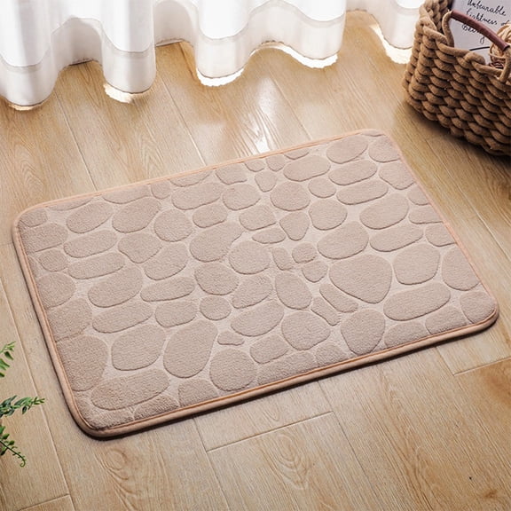 Memory Foam Bath Mat: Ultra-Absorbent Pebble Design, Soft & Machine Washable!