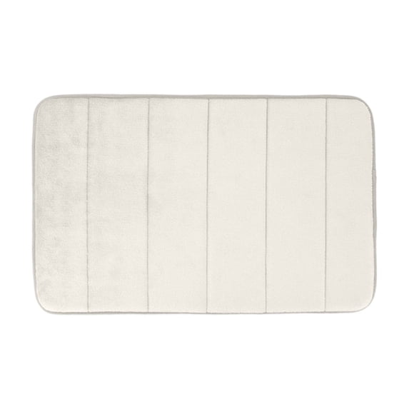 Memory Foam Bath Mat, Ultra Soft Absorbent White Non-Slip Quick Drying Machine Washable, 1 Piece For Bathroom Shower Floor