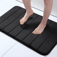 thumbnail image 1 of Memory Foam Bath Mat, Ultra Soft Thick Non-Slip Bathroom Rug, Water Absorbent Quick-Dry Machine Washable Mat for Bathroom, Shower & Tub, Black (24" x 16"), 1 of 6