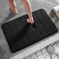thumbnail image 1 of Memory Foam Bath Mats Soft Absorbent Bathroom Rugs 20" x 32",Machine Washable Easy to Clean, Black, 1 of 8