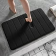 thumbnail image 1 of Memory Foam Bath Mats Soft Absorbent Bathroom Rugs 20" x 32",Machine Washable Easy to Clean, Black, 1 of 8