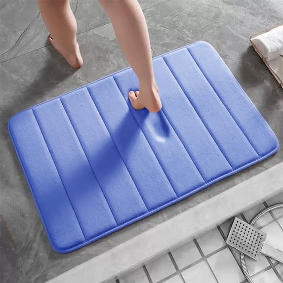 Memory Foam Bath Mats Soft Absorbent Bathroom Rugs 20" x 32",Machine Washable Easy to Clean, Purple