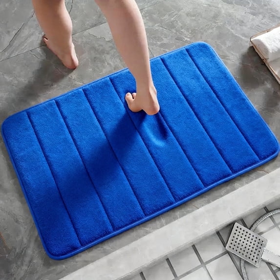 Memory Foam Bath Mats Soft Absorbent Bathroom Rugs 20" x 32",Machine Washable Easy to Clean, Royal Blue
