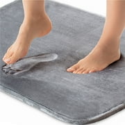 GORILLA GRIP Memory Foam Bath Rug, Machine Washable, Bath Rugs for Bathroom Floor, 24x17 Mat, Light Gray
