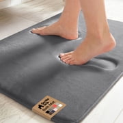 Memory Foam Bath Rug for Bathroom Floor, 30x18 Gray, Machine Washable by GORILLA GRIP