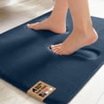 thumbnail image 1 of Memory Foam Bath Rug for Bathroom Floor, 30x18 Navy Blue, Machine Washable by GORILLA GRIP, 1 of 10