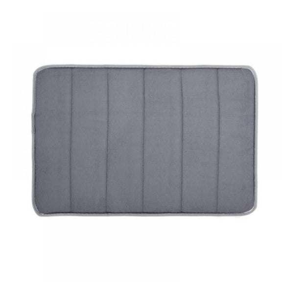 Memory Foam Bathroom Rug, 17"X24" Non-Slip Bath Mat, Soft Absorbent Bathroom Carpet, Machine Washable Small Thick Bath Runner for Tub Shower Bath Room Toilet Floors Kitchen-Grey