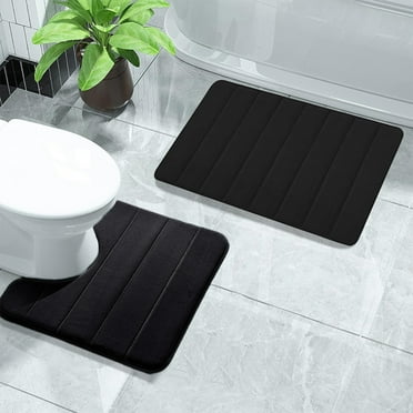 Memory Foam Bathroom Rug Set 2 Piece, Non Slip Extra Soft Absorbent Washable & Dry Toilet Bath Mat Sets Bath Mats for Bathroom Toilet and Floor Clearance